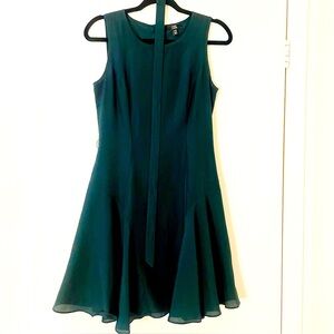 Jacob Dark Green/Teal Sleeveless Dress with Detachable Belt